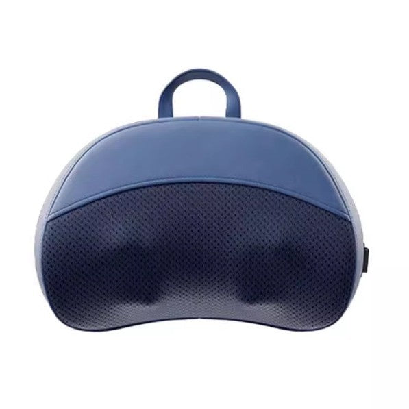 Kneading the shoulder and neck massage pillow and applying hot compress